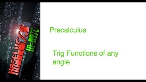 Precalculus - 4.3 Notes Example 1: Finding Trig Functions of ANY Angle