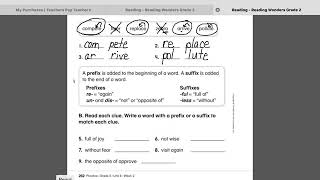CVCe Syllables - Prefixes - Suffixes Worksheet pg 262 with Miss Queen