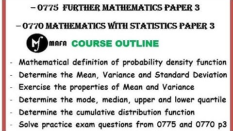 CONTINUOUS RANDOM VARIABLE (0770 statistics, 0775 further maths CGCE preparation)