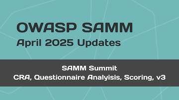 OWASP SAMM updates April 2025