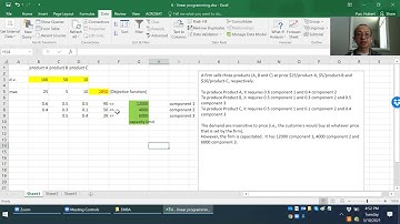 Basic Excel: Linear programming