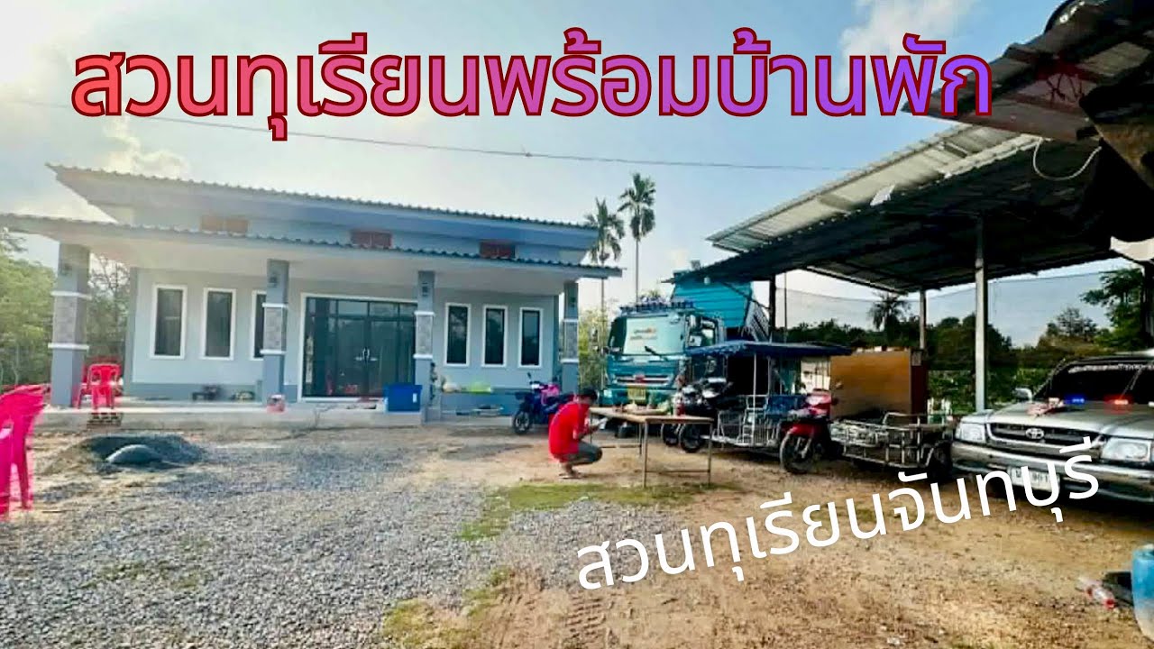 EP804.ขายสวนทุเรียนผอมบ้านพัก หลังใหญ่ นายายอาม ทุเรียน 6-8 ปี 200 ต้น สนใจโทร0981473498_0887902134