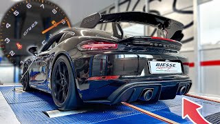 World's first Porsche 718 GT4 RS fitted with FULL Akrapovic Exhaust & Headers on DYNO | *MUST HEAR*