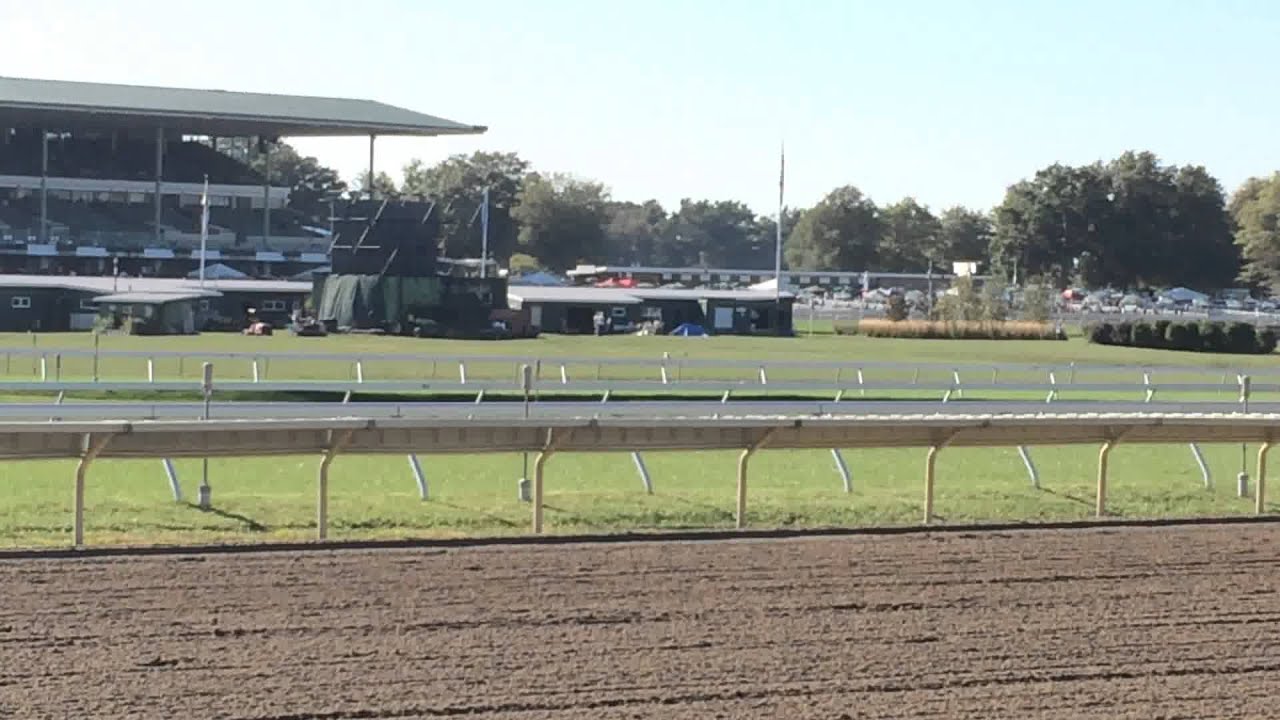 Jockey Gabriel Saez after winning a race at Monmouth park with Ramon