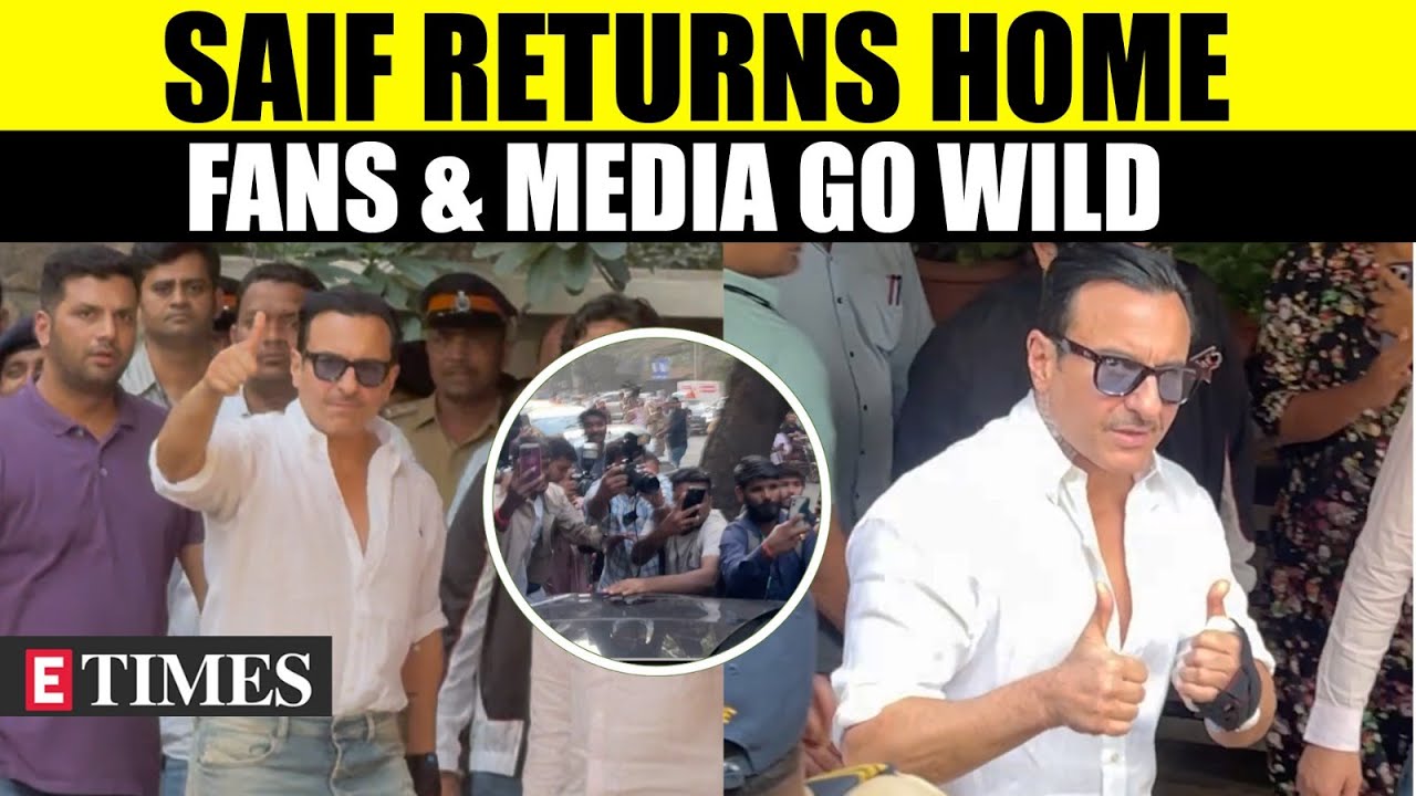 Saif Ali Khan Gets Discharge; Returns Home After Recovery - Fans, Media & Supporters Welcome Him