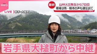 【岩手･山林火災】発生から7日目  雨で期待の声も鎮圧まだ【中継】