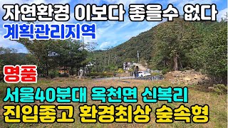 20067(소나무와 조경수가 많은 옥천면 신복리 명품토지)서울 40분대 진입/토목공사가 완료되어있는 계획관리지역/도로지분없는 "알땅"과 국유지 약30평 더활용/농촌체류형쉼터고급주택