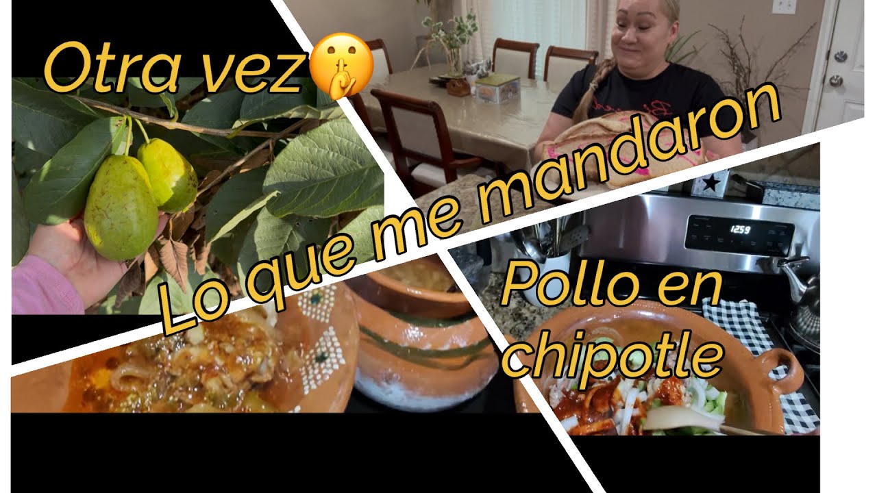 Me mandaron cosas￼🇲🇽 cociné, pollo⁉️ en chipotle‼️ todavía no sigue dando😳🍐 un poco de limpieza🤗￼