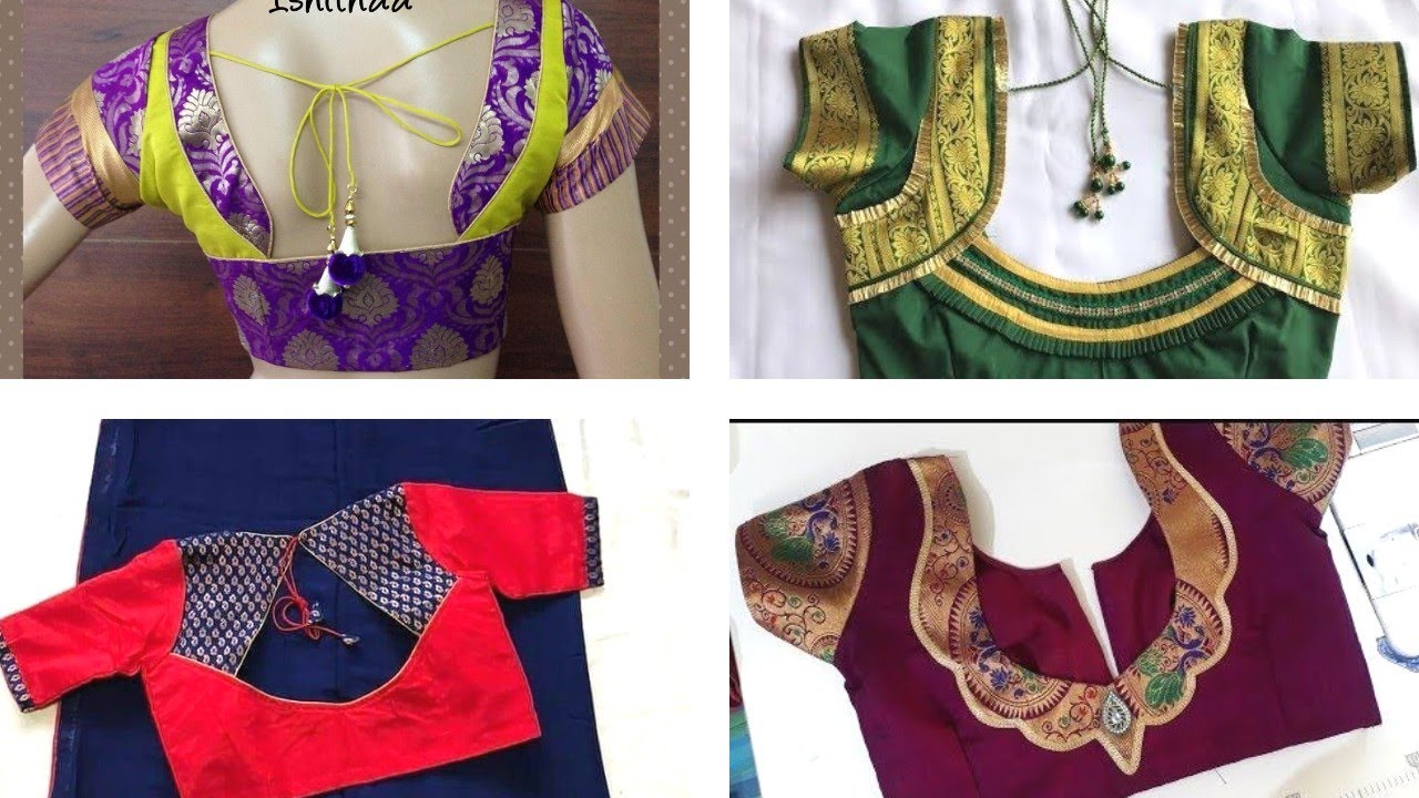 Royal paithani blouse designs - Make ur own Patchwork blouse back neck ...