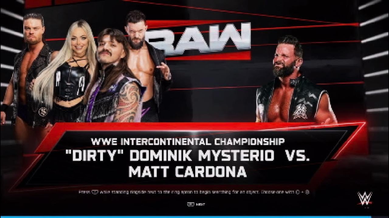 WWE Raw | Dirty Dom vs Matt Cardona: I.C Championship match WWE2K25