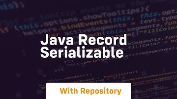 java record serializable