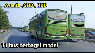 Dikawal PJR, iring-iringan 11 Bus Gunung Harta konvoi di tol Jorr Meruya