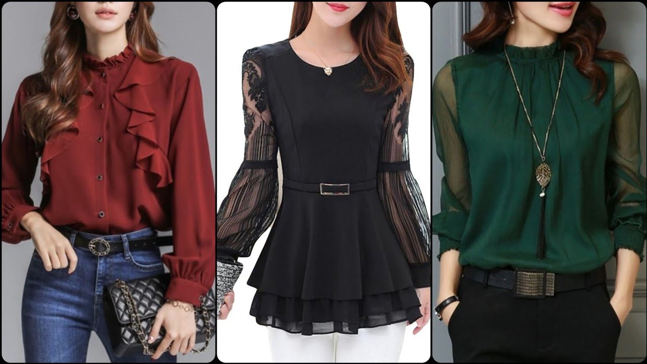 On Trend top 50 Chiffon Shirts & Blouses Designs For Working Women's