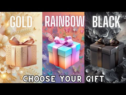 Choose your gift gift 🎁💝✨️|| 3 gift box challenge || Gold, Rainbow & Black #giftboxchallenge