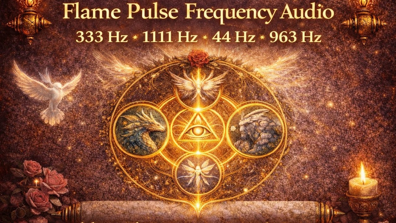 Flame Pulse Frequency Audio featuring | 333 Hz (| 1111 Hz| 44 Hz| 963 Hz  🎵🔥