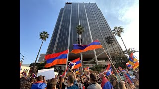 American guys held Armenia.We are against war.Los Angeles.