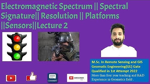 Electromagnetic Spectrum || Spectral Signature|| Resolution || Platforms ||Sensors ||Lecture 2