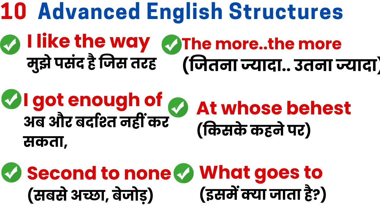 10 Advanced English Structures|English Speaking Practice|Daily Use ...
