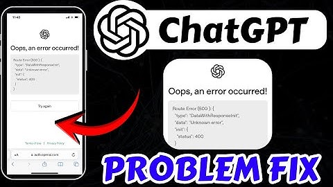 Oops Something Went Wrong ChatGPT Problem Today || ChatGPT Error Code 500 Problem Today Fix 