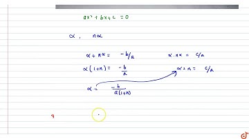 Find the condition that one root of `ax^2 + bx +c=0` shall be n times the other