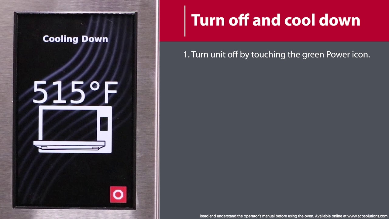 7 - How To Turn Off Oven And Cool-Down (Mxp/Axp)