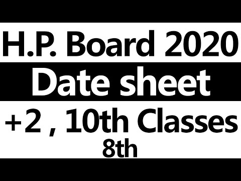 hp board date sheet 12th class 2020 ! himachal pradesh board ! hp board date sheet 10th class 2020