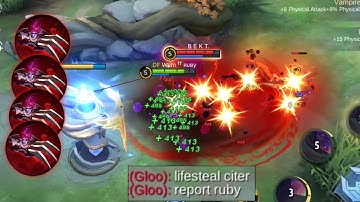 Gloo Kena Mental Liat Lifesteal Ruby | Build Top 1 Global Ruby - MLBB