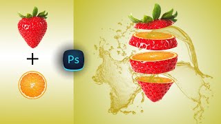 How to Manipulation Fruit Slice in photoshop Effect | Easy Tricks | Stoberry & Orange । Bangla