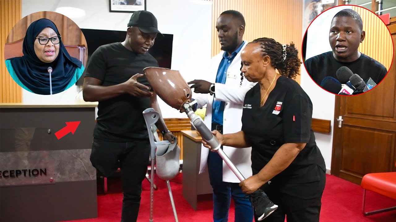 NUSU AMWAGE MACHOZI MWALIMU MLEMAVU ALIYETENGENEZEWA MGUU NA RAISI SAMIA / ASHINDWA KUZUNGUMZA