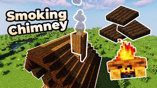 Minecraft - How To Make A Smoking Chimney With Simple Materials No Mods Tutorial Easy