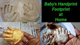 How to make a Baby's Handprint & Footprint at home using wheat flour (easy and detailed process)