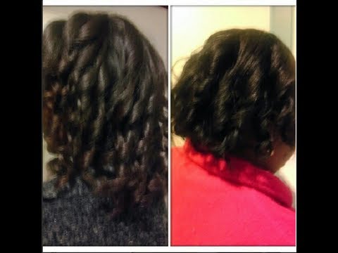 Curls Using Curling Wand On Relaxed Hair On Long Short Hair Youtube