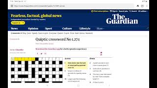 Guardian Quiptic Crossword (No. 1,274)