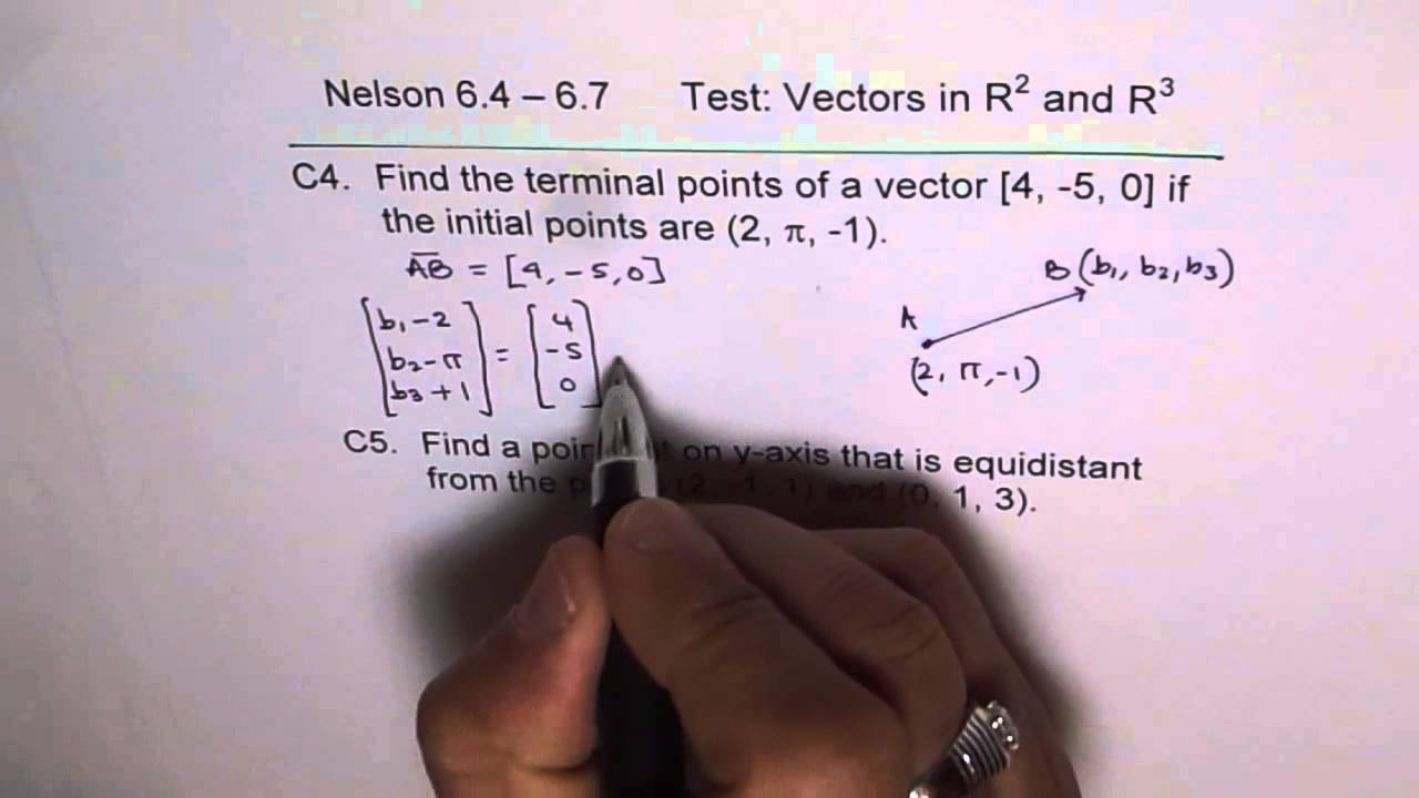 Find Terminal Points Given Vector C4 YouTube