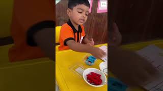 sorting consonants and vowels with colorful cards #educateyourselves #kids #schoolfun #activities