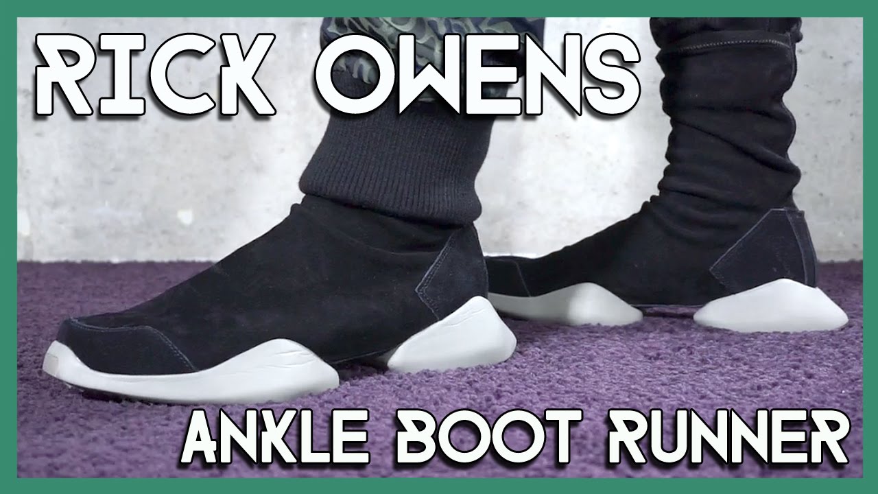 On feet Rick Owens runner ankle boot fw15