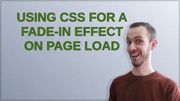 Using CSS for a fade-in effect on page load