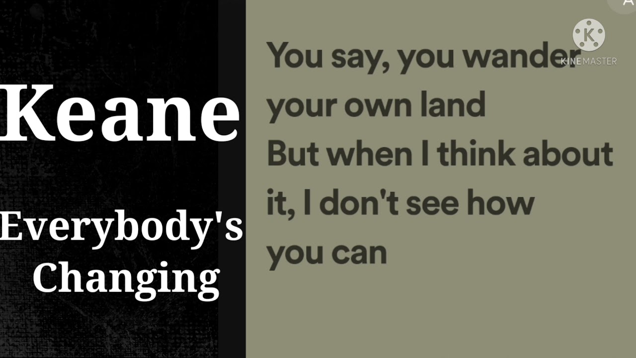 Keane - Everybody's Changing Karaoke (higher key)