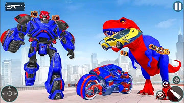Dinosaurus Robot Berubah Jadi Mobil Balap Dan Bus | Dino Robot Transforming Games