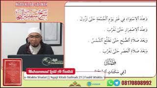 Ngaji Kitab Safinah 21 | Fashl Waktu-Waktu Shalat