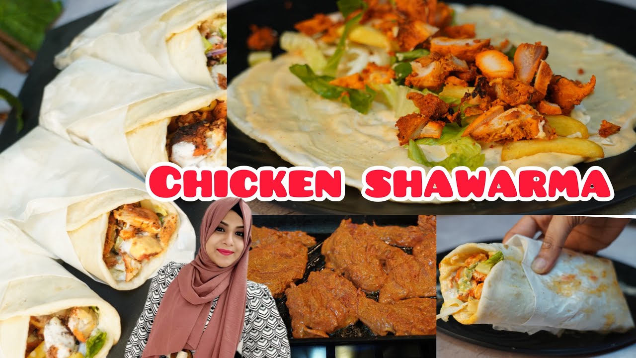 Chicken Shawarma Street Style Homemade Shawarma Sauce &Pita Bread | Chicken Shawarma Recipe in Tamil