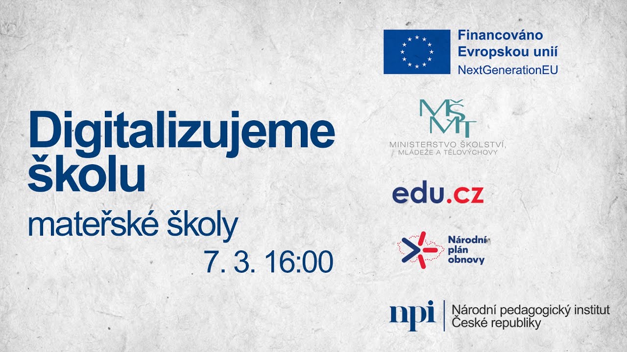 Digitalizujeme školu – jak na nákup digitálních učebních pomůcek - pro MŠ