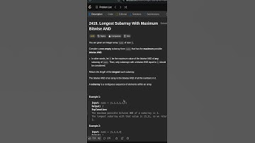 2419. Longest Subarray With Maximum Bitwise AND | Leetcode | Medium | Problem of the Day