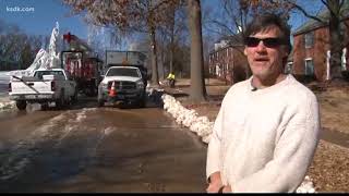 Broken water main causes 40 foot geyser