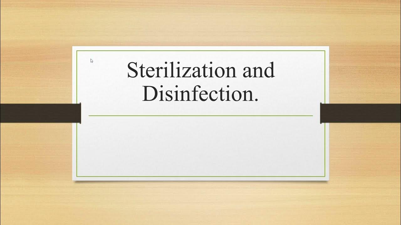 Sterilization and disinfection notes. YouTube