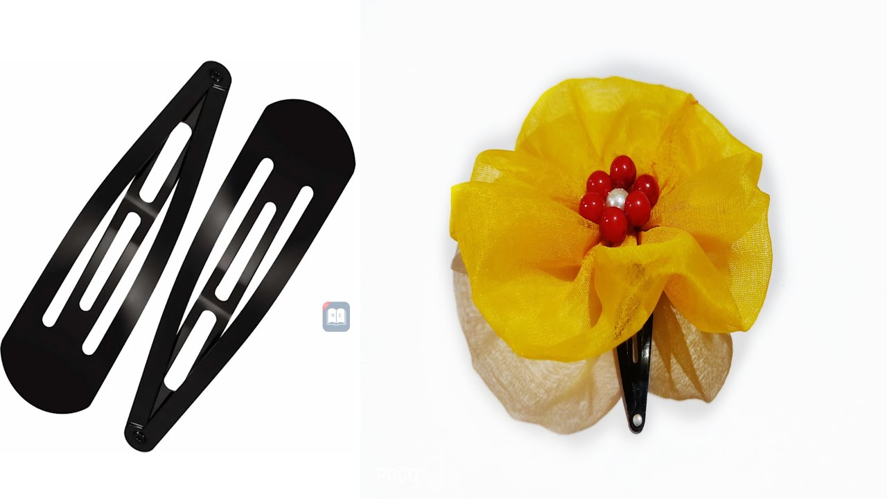 DIY fabric hair accessories making for kids | fabric flower hair clip making for baby girl