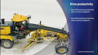 Get best-in-class blade downforce pressure with the Komatsu GD955-7 motor grader