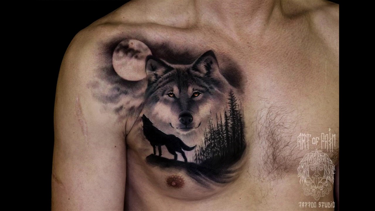 Татуировки мужские волк на гр