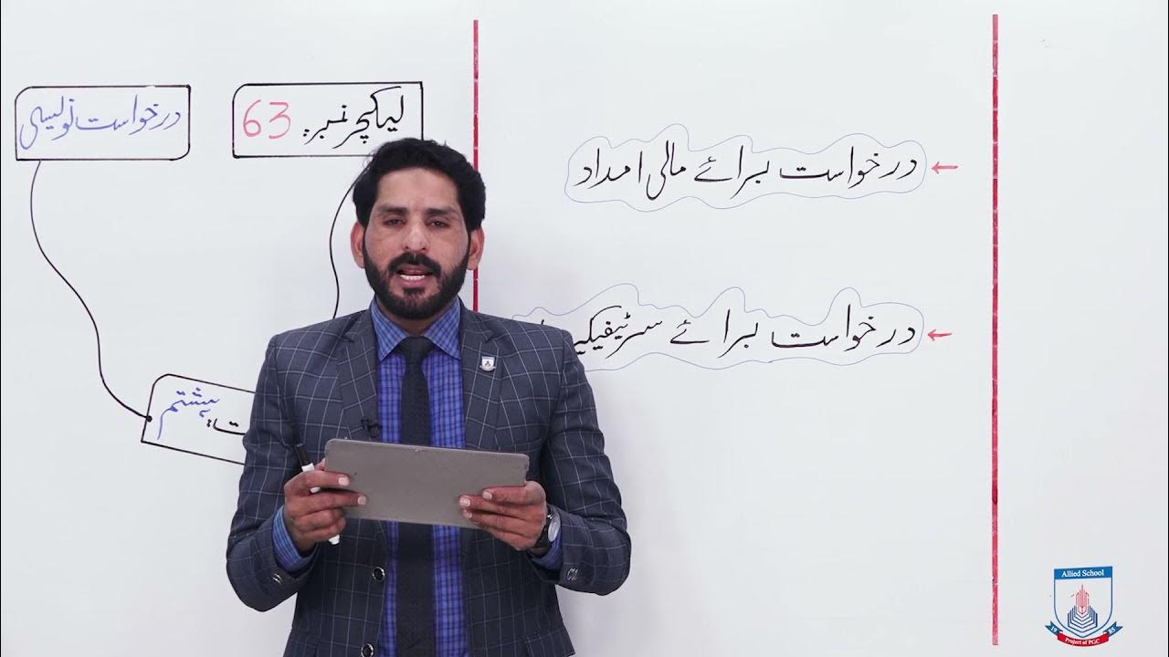 Class 8 - Urdu - Lecture 63 - darkhwast navesi - mali imdad ki ...