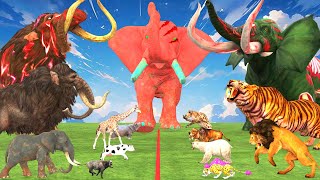 15 Mammoth Elephant Zombie Jagaur vs LionTiger | 10 Giant Hyena Tiger Attack Cow Saved By Mammoth